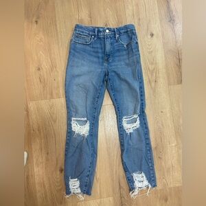 Good American ripped cropped jeans